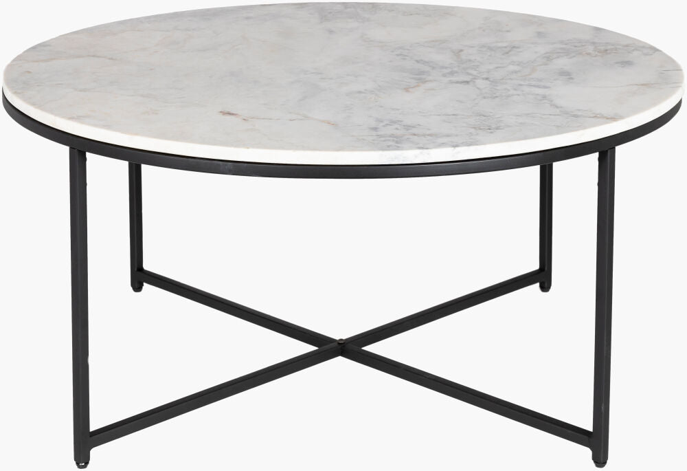 Surya Anastasia SIS-002 Whit Natural Marble Top Coffee Table 