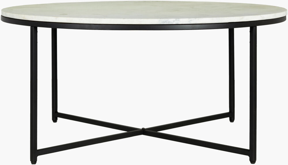 Surya Anastasia SIS-002 Whit Natural Marble Top Coffee Table 