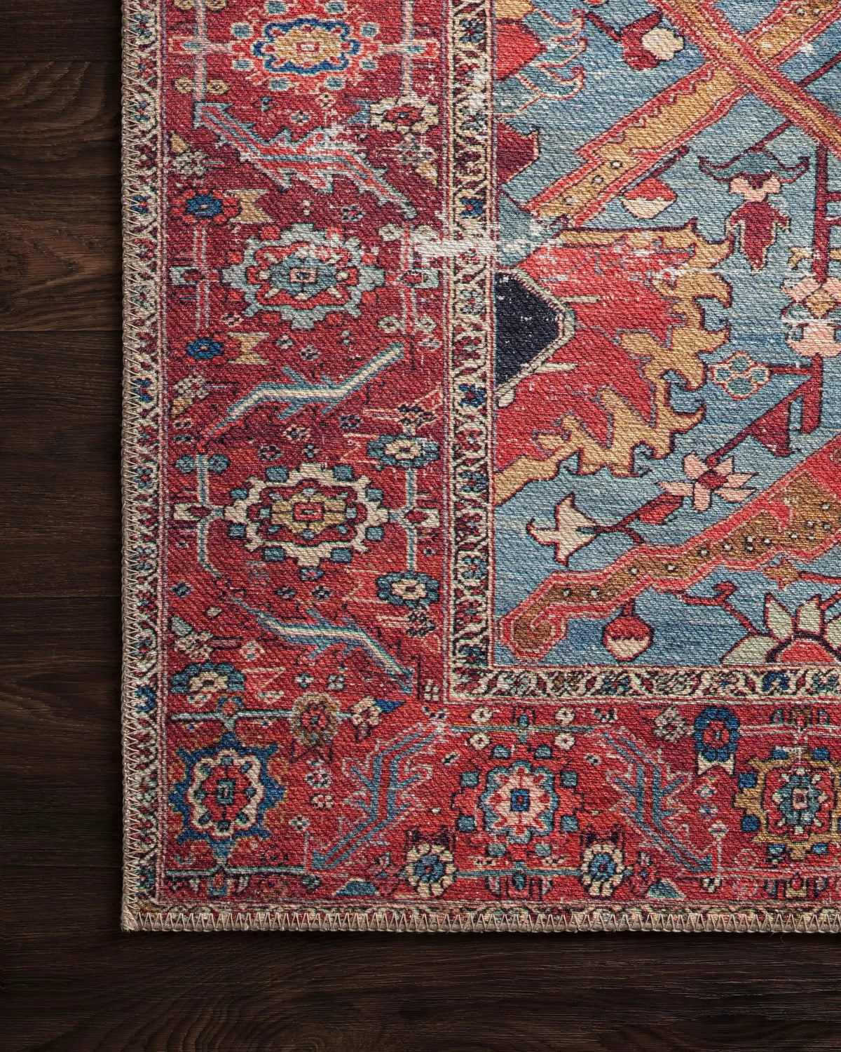 Loren LQ-10 Blue / Red Area Rug by Loloi