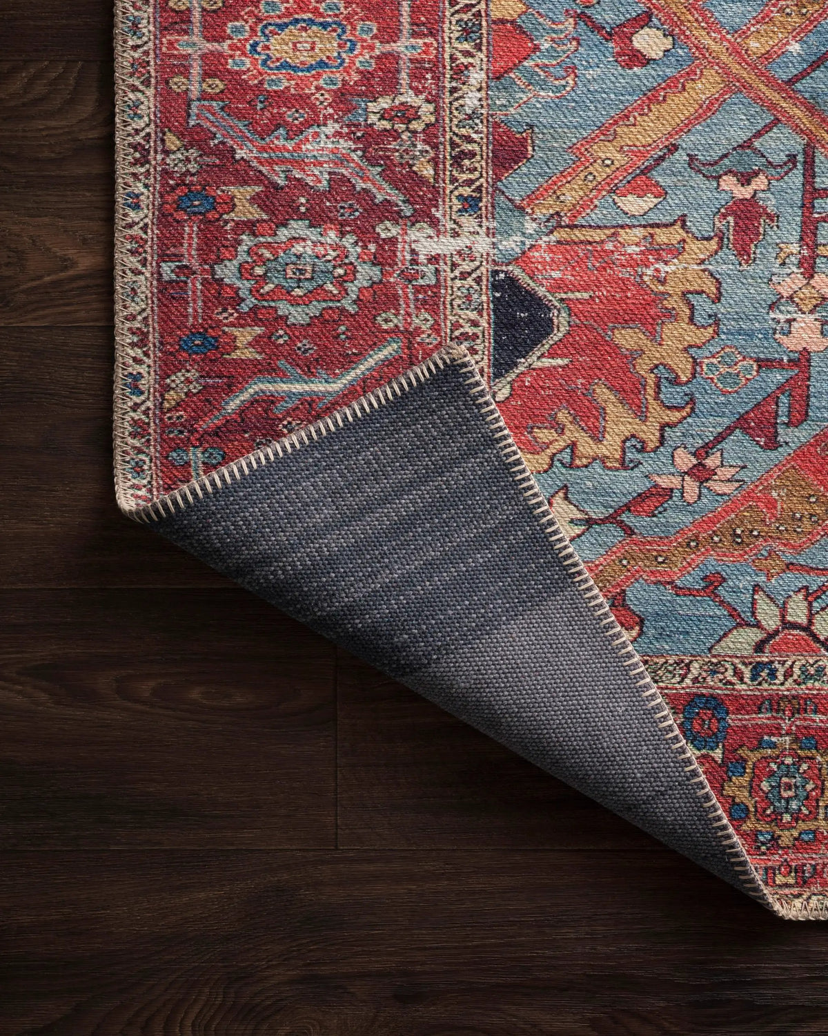 Loren LQ-10 Blue / Red Area Rug by Loloi