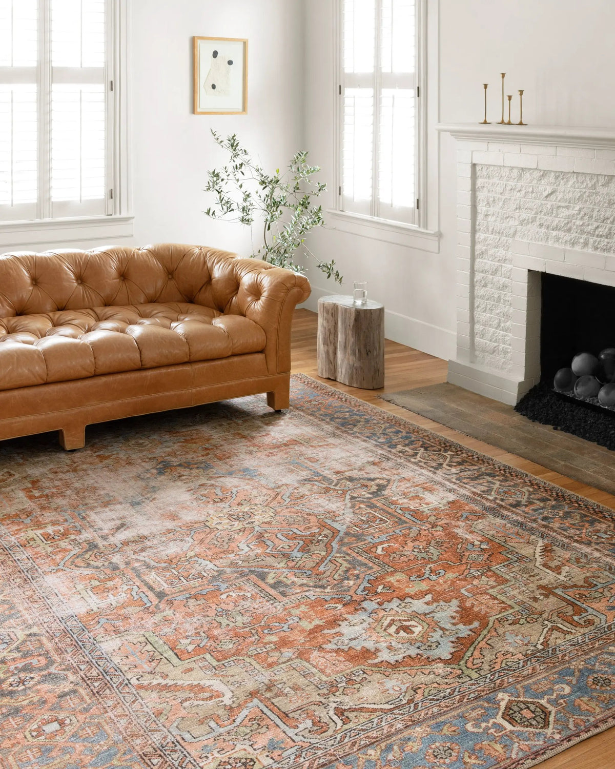 Loren LQ-15 Terracotta / Sky Area Rug by Loloi