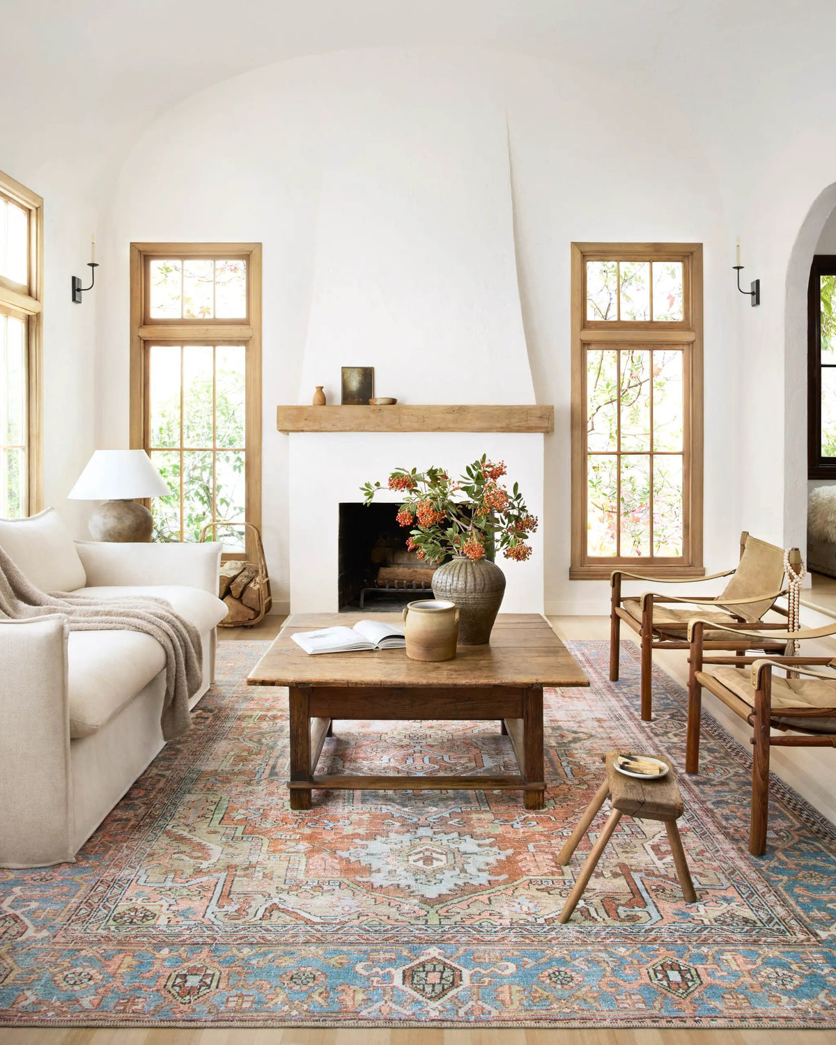 Loren LQ-15 Terracotta / Sky Area Rug by Loloi
