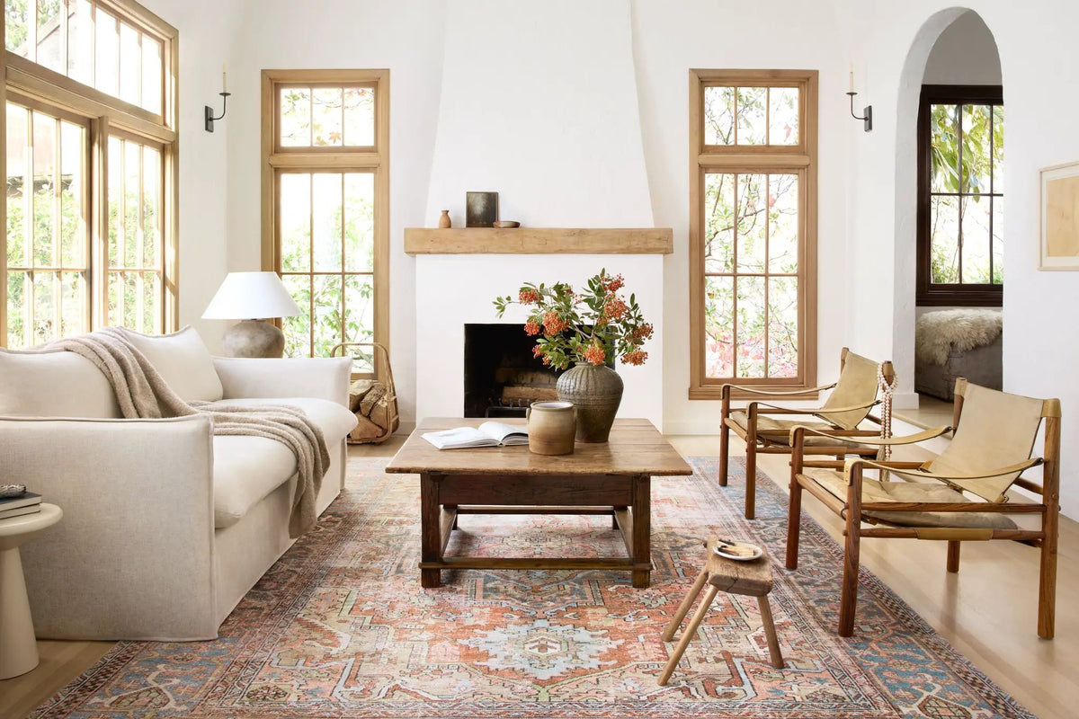 Loren LQ-15 Terracotta / Sky Area Rug by Loloi