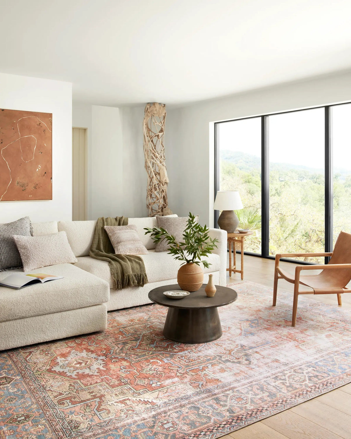 Loren LQ-15 Terracotta / Sky Area Rug by Loloi