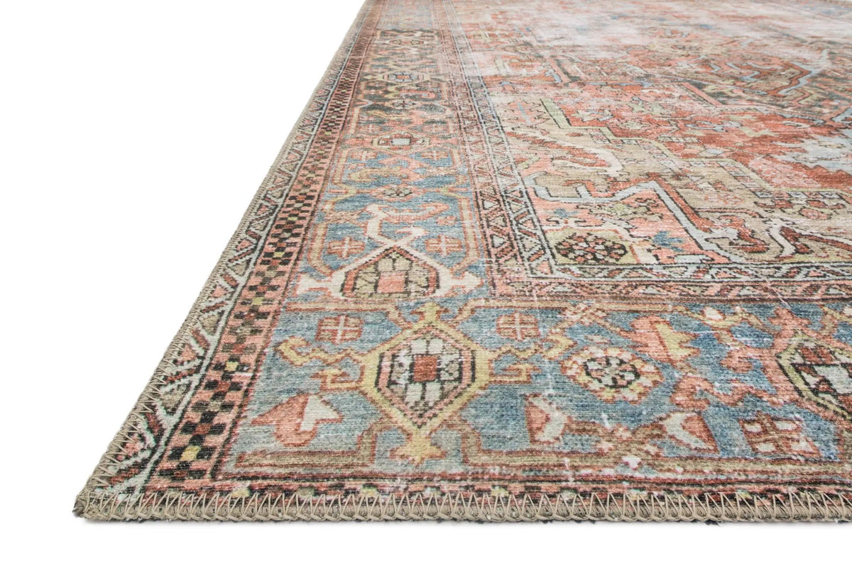 Loren LQ-15 Terracotta / Sky Area Rug by Loloi
