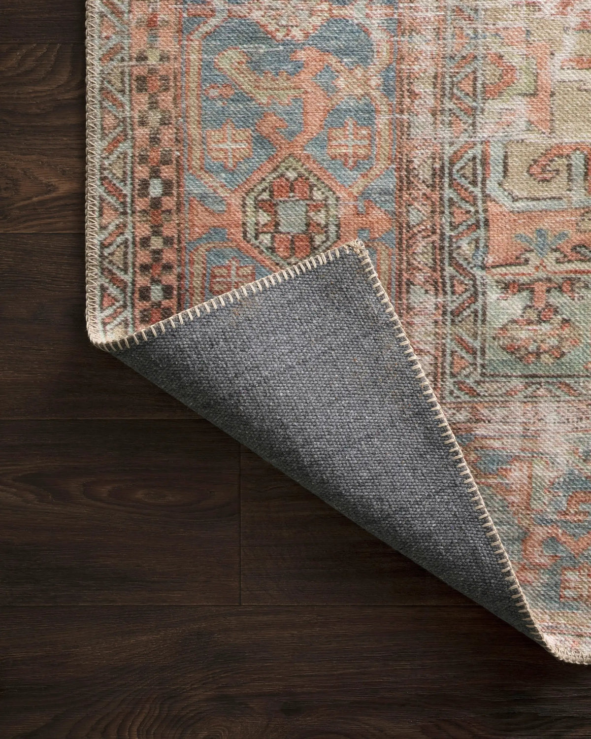 Loren LQ-15 Terracotta / Sky Area Rug by Loloi