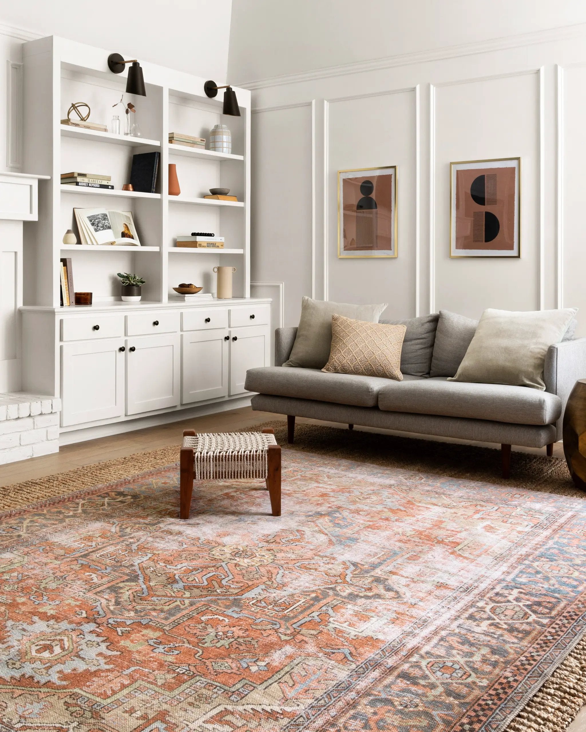 Loren LQ-15 Terracotta / Sky Area Rug by Loloi