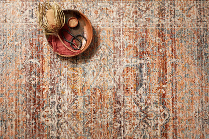 Loloi Lourdes LOU-07 Tangerine / Ocean Area Rug