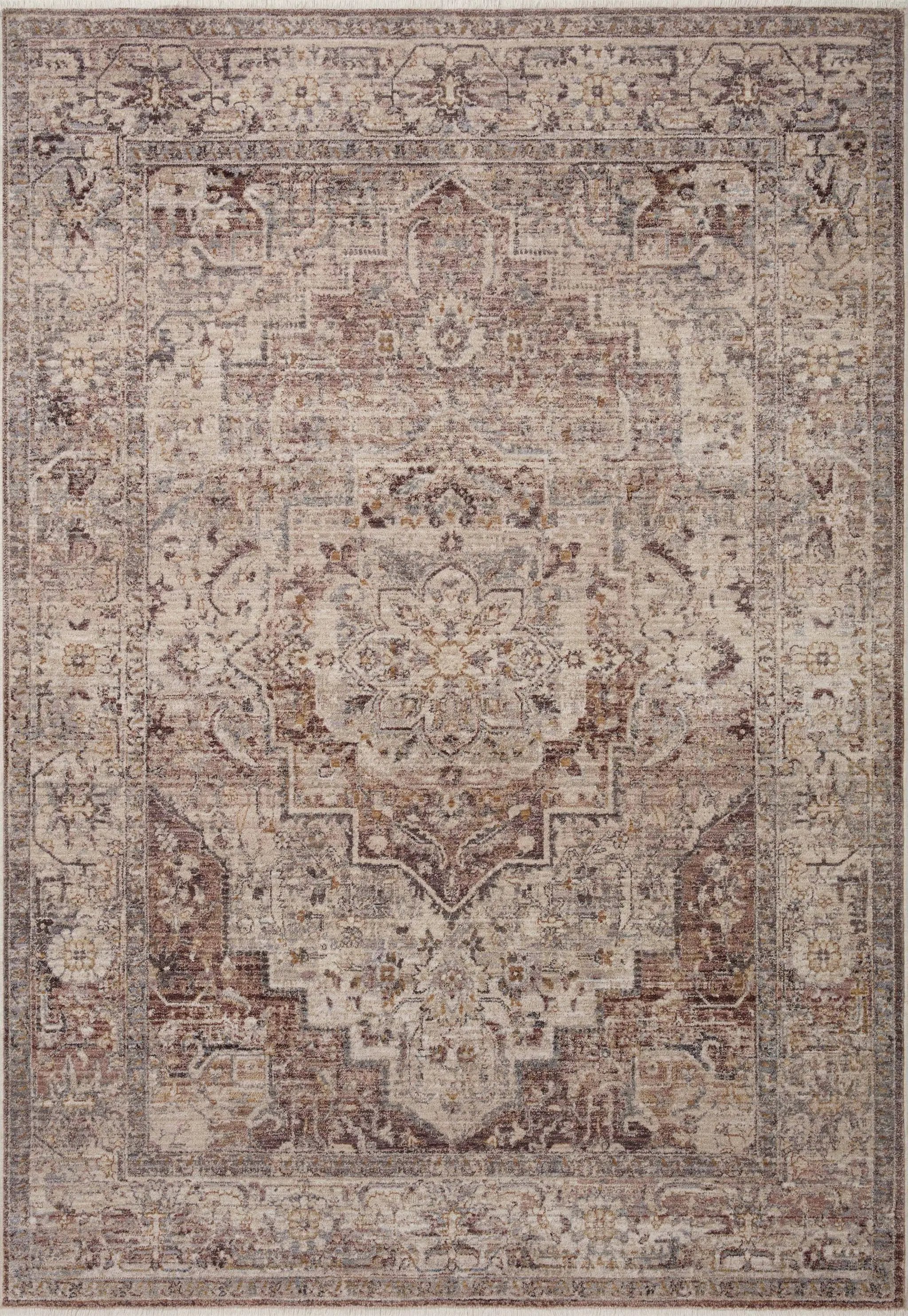 Lyra LYR-06 Berry / Stone Area Rug by Loloi