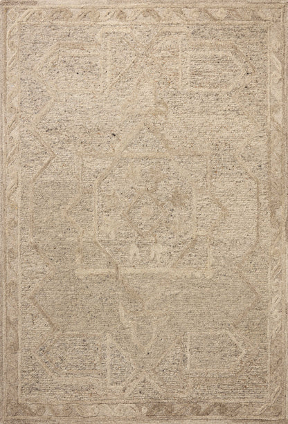 The Mabel MBL-01 Stone / Sand Area Rug offers grounding stone and sandy sophistication and traditional charm in a hand-tufted wool area rug