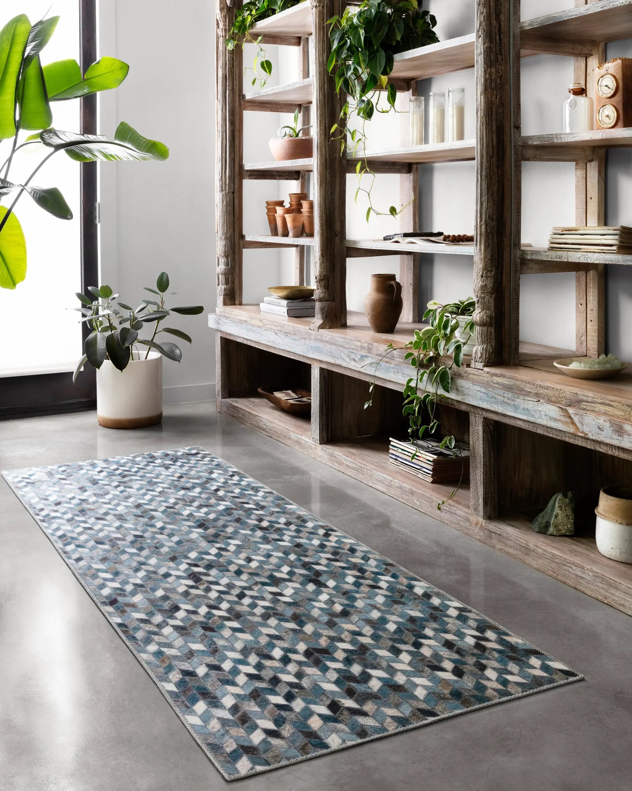 Maddox MAD-08 Ocean / Grey Area Rug by Loloi