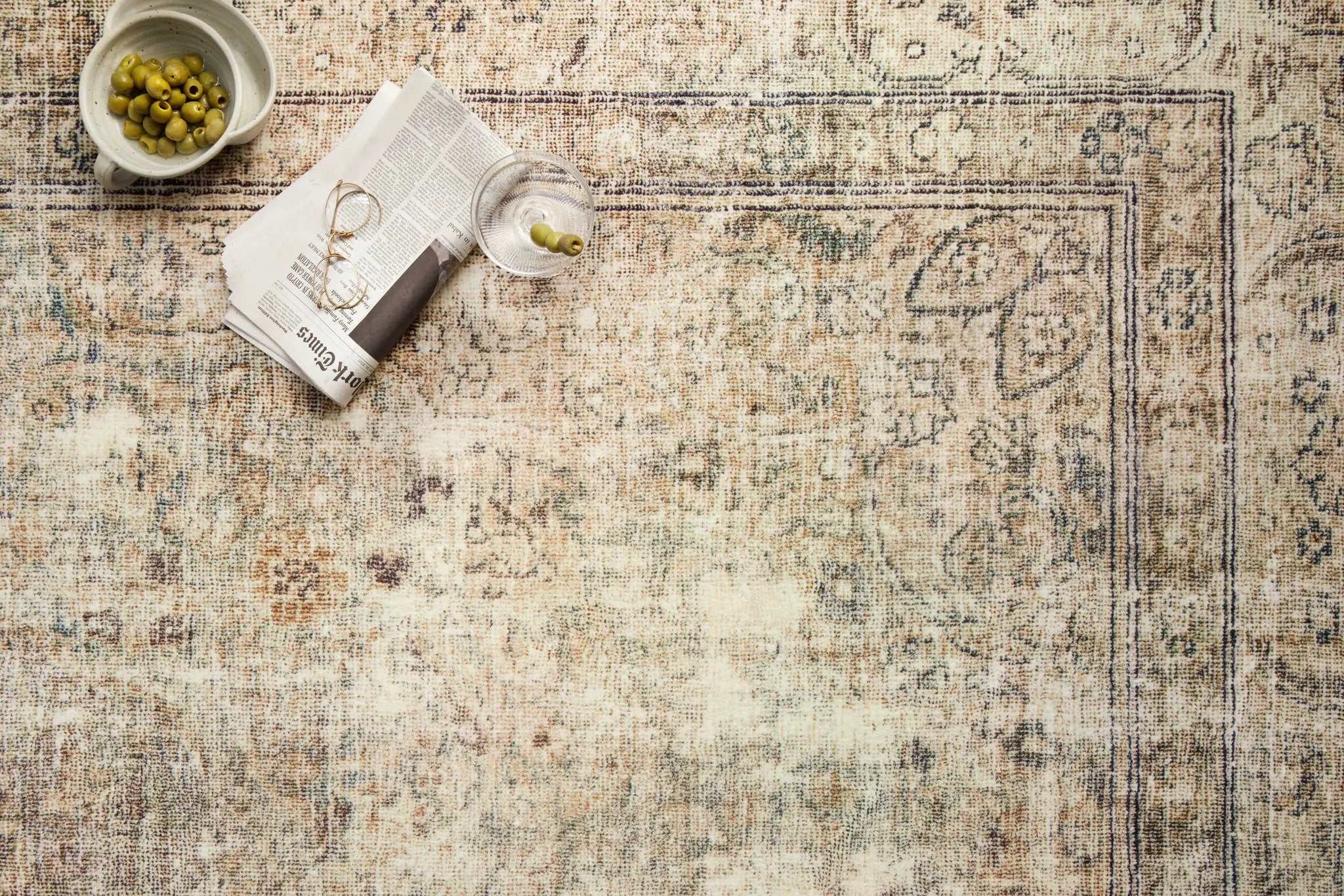 Margot MAT-01 Antique / Sage Area Rug by Loloi
