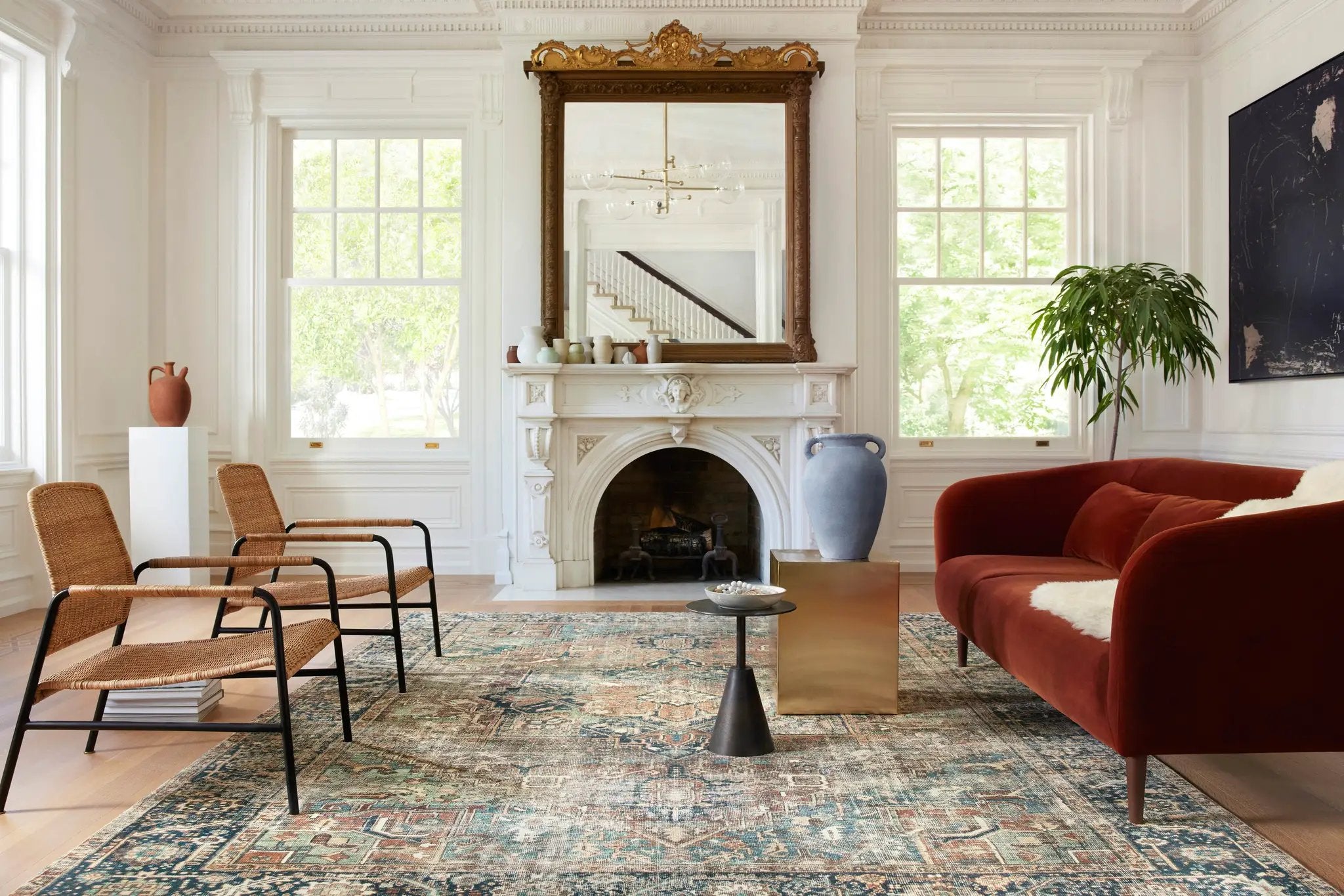 Margot MAT-02 Terracotta / Lagoon Area Rug by Loloi
