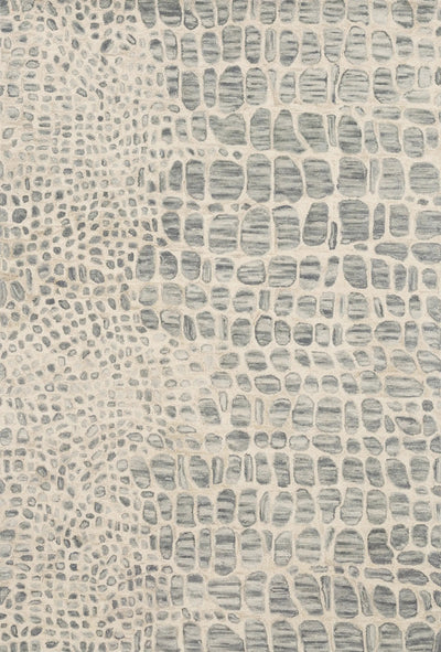 Masai MAS-03 Silver Grey / Ivory Area Rug by Loloi