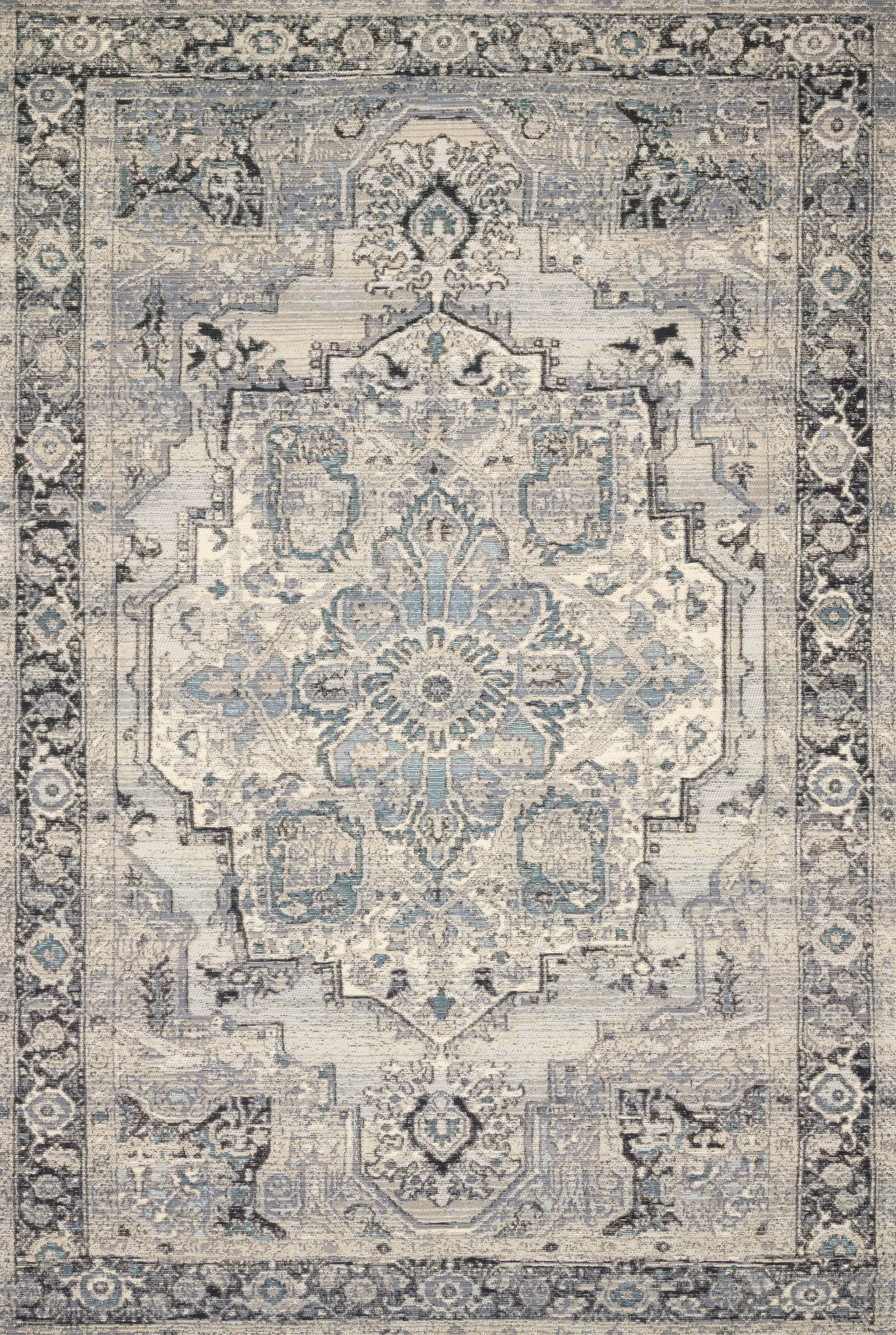 Mika MIK-01 Grey / Blue Area Rug by Loloi