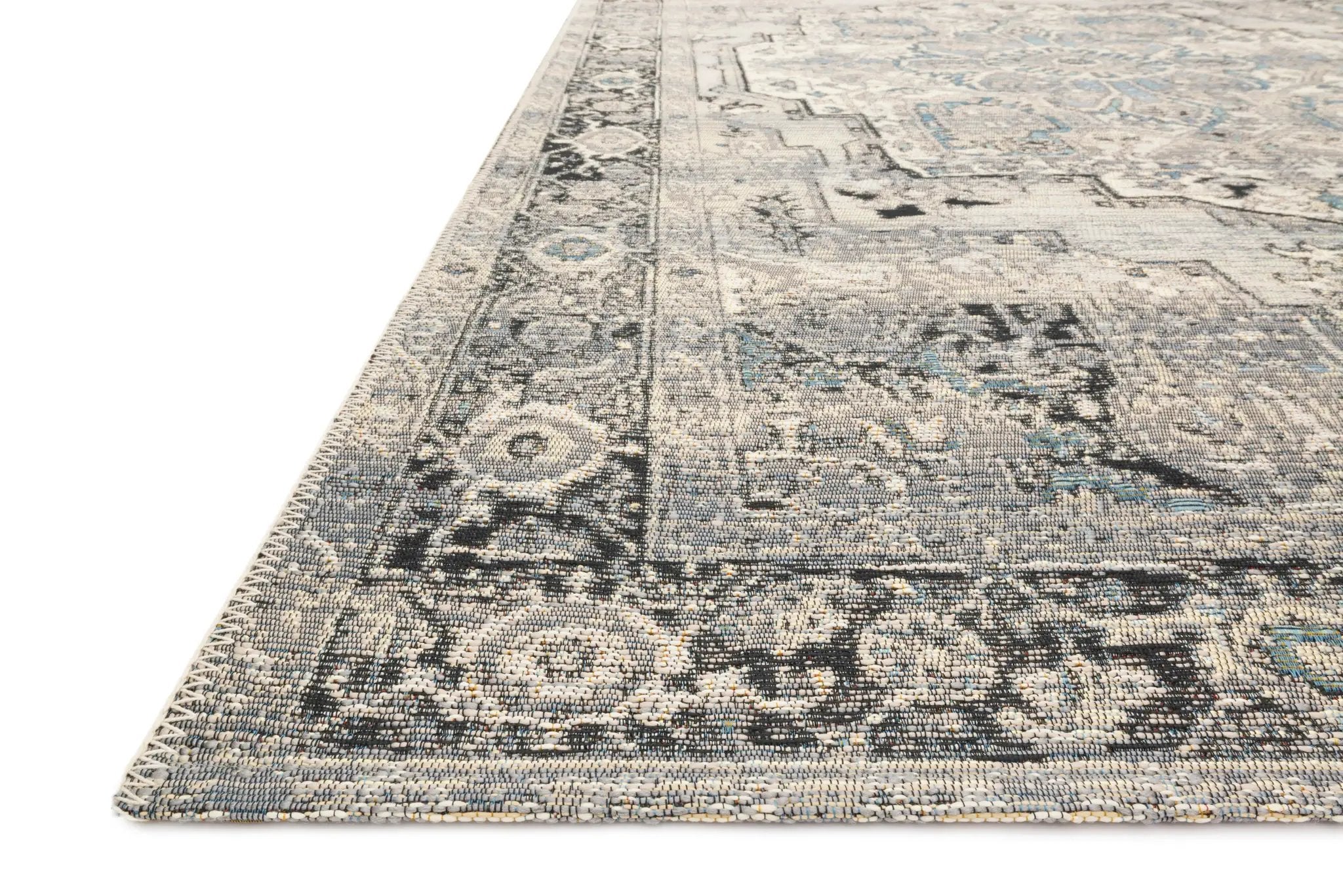 Mika MIK-01 Grey / Blue Area Rug by Loloi