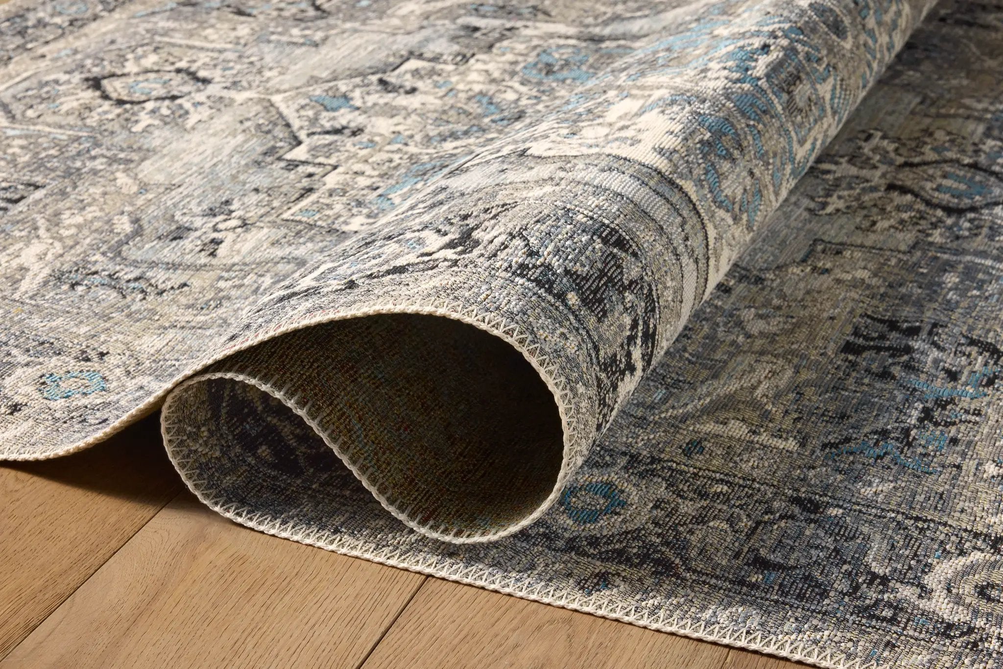 Mika MIK-01 Grey / Blue Area Rug by Loloi