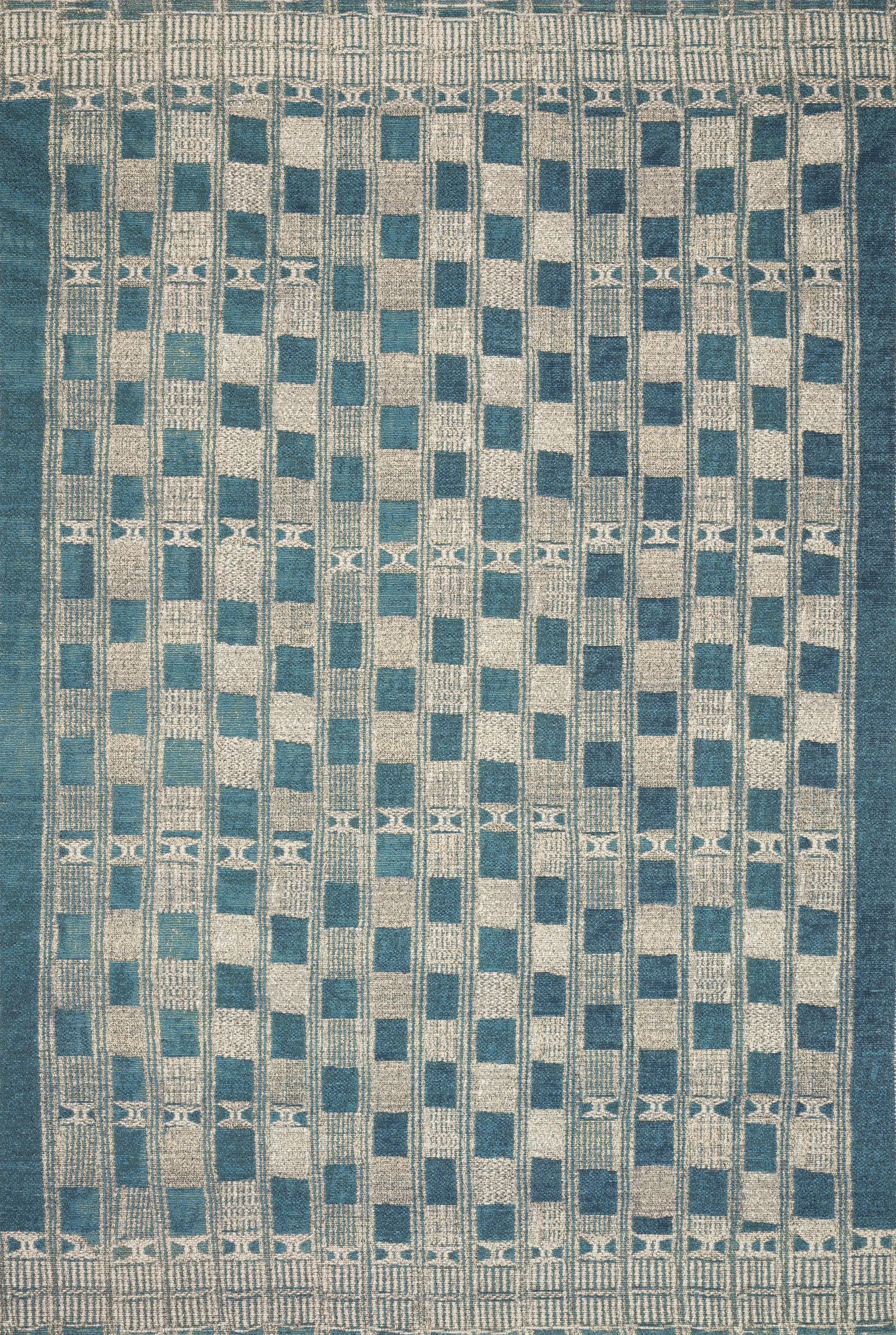 Mika MIK-08 Blue / Ivory Area Rug by Loloi