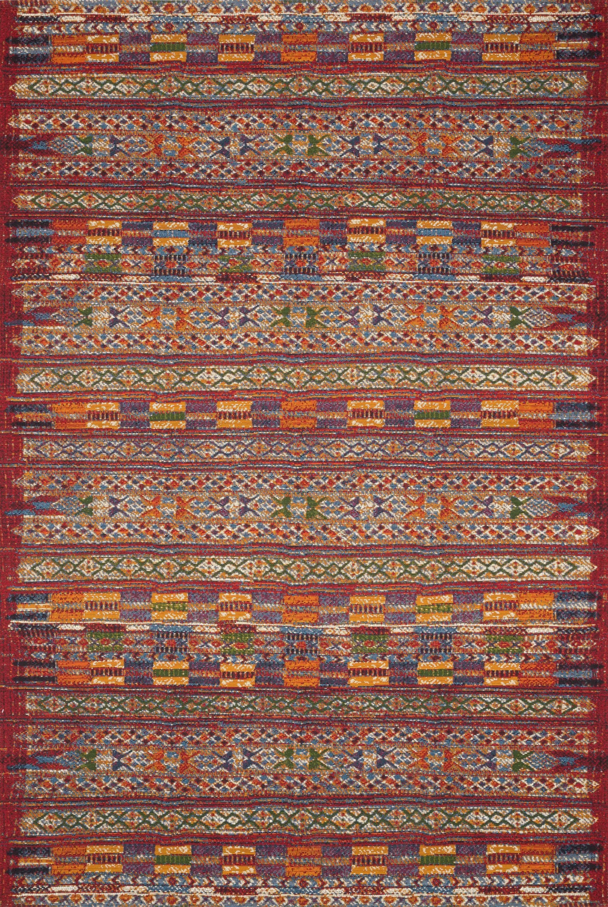 Mika MIK-09 Red / Multi Area Rug by Loloi