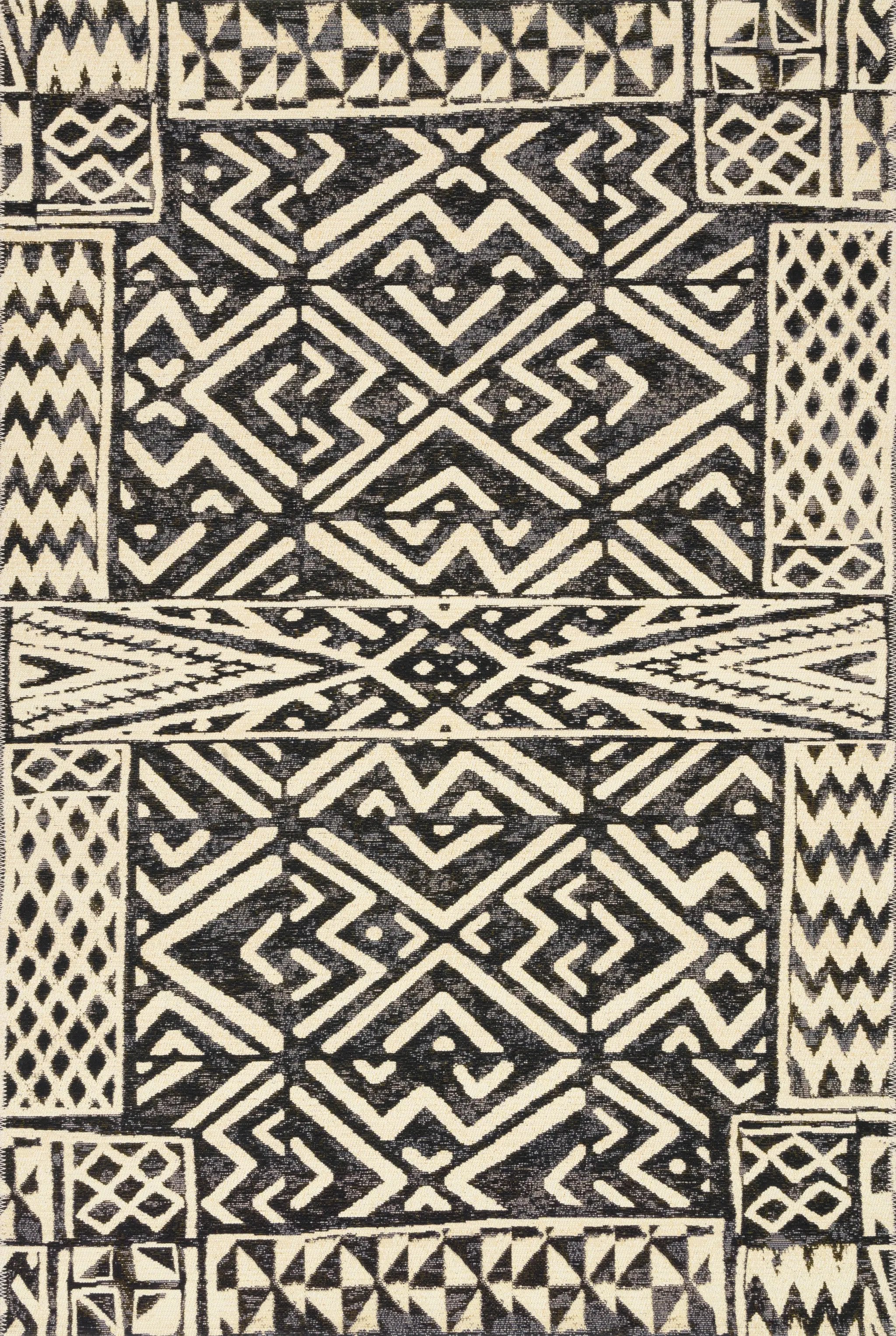Mika MIK-13 Ivory / Black Area Rug by Loloi