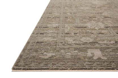 Loloi Milena MLE?01 Sage and ivory vintage?style area rug with neutral pattern, power?loomed polyester construction