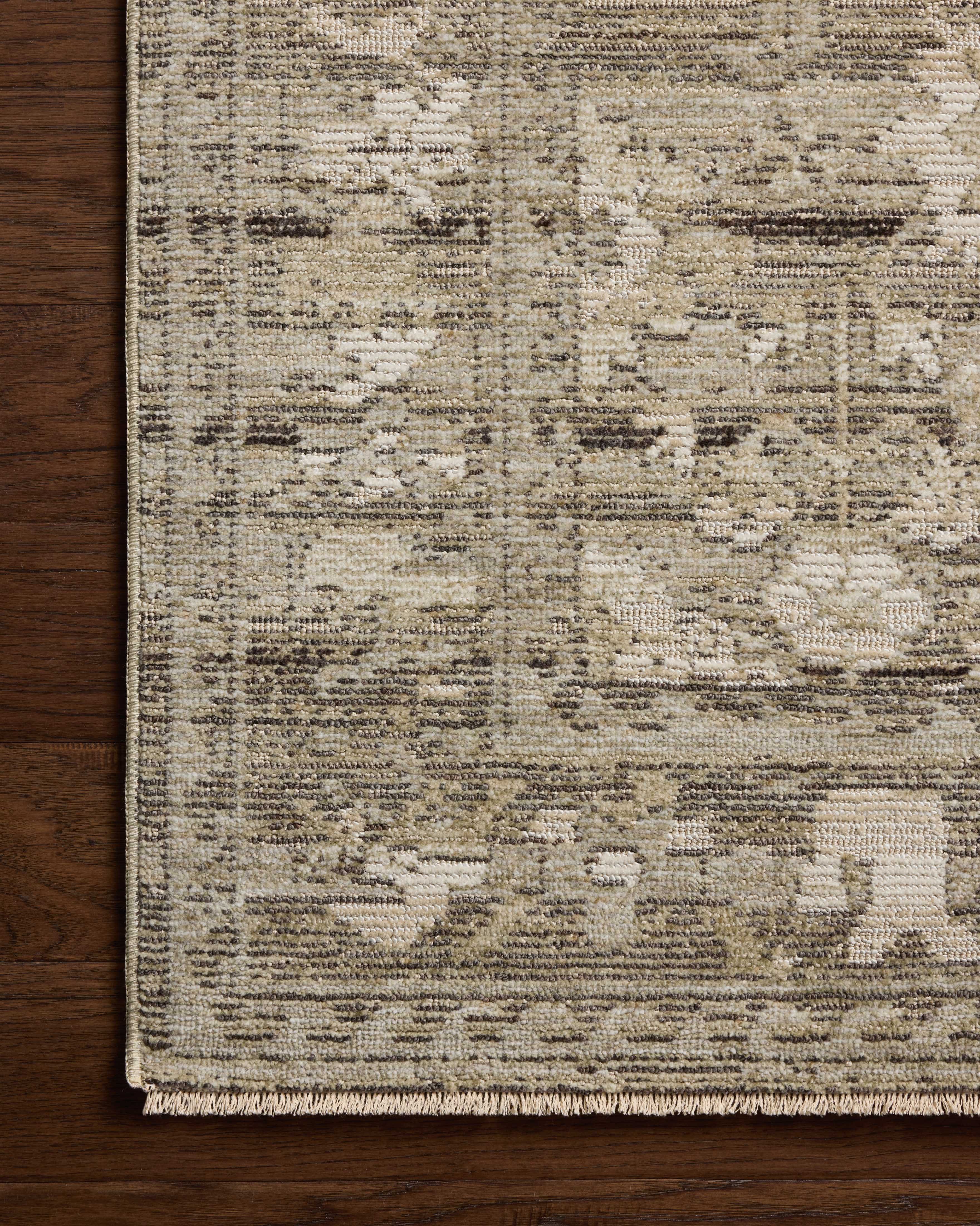 Loloi Milena MLE?01 Sage and ivory vintage?style area rug with neutral pattern, power?loomed polyester construction