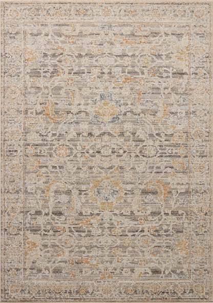 Loloi Milena MLE-05 charcoal and apricot vintage-style area rug with warm accents and classic design