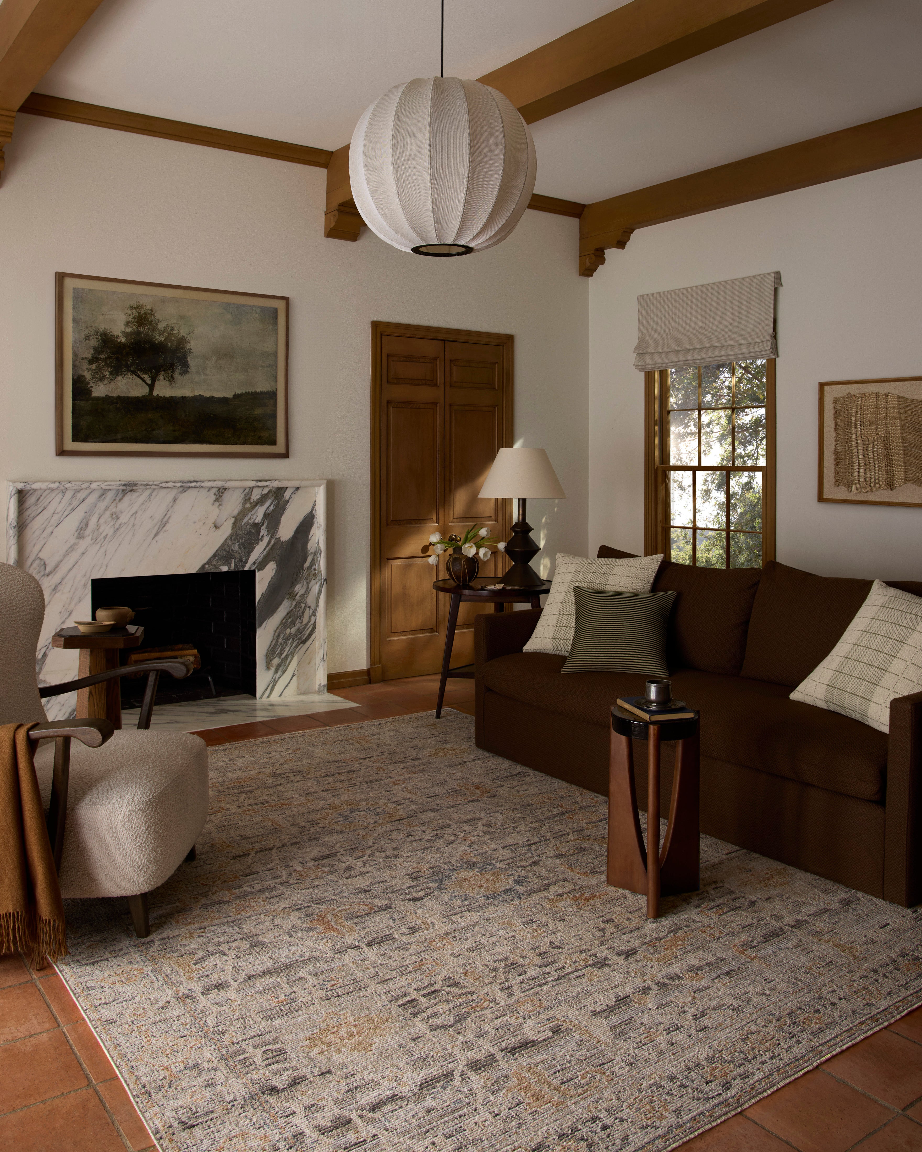 Loloi Milena MLE?05 charcoal and apricot vintage?style area rug with warm accents and classic design