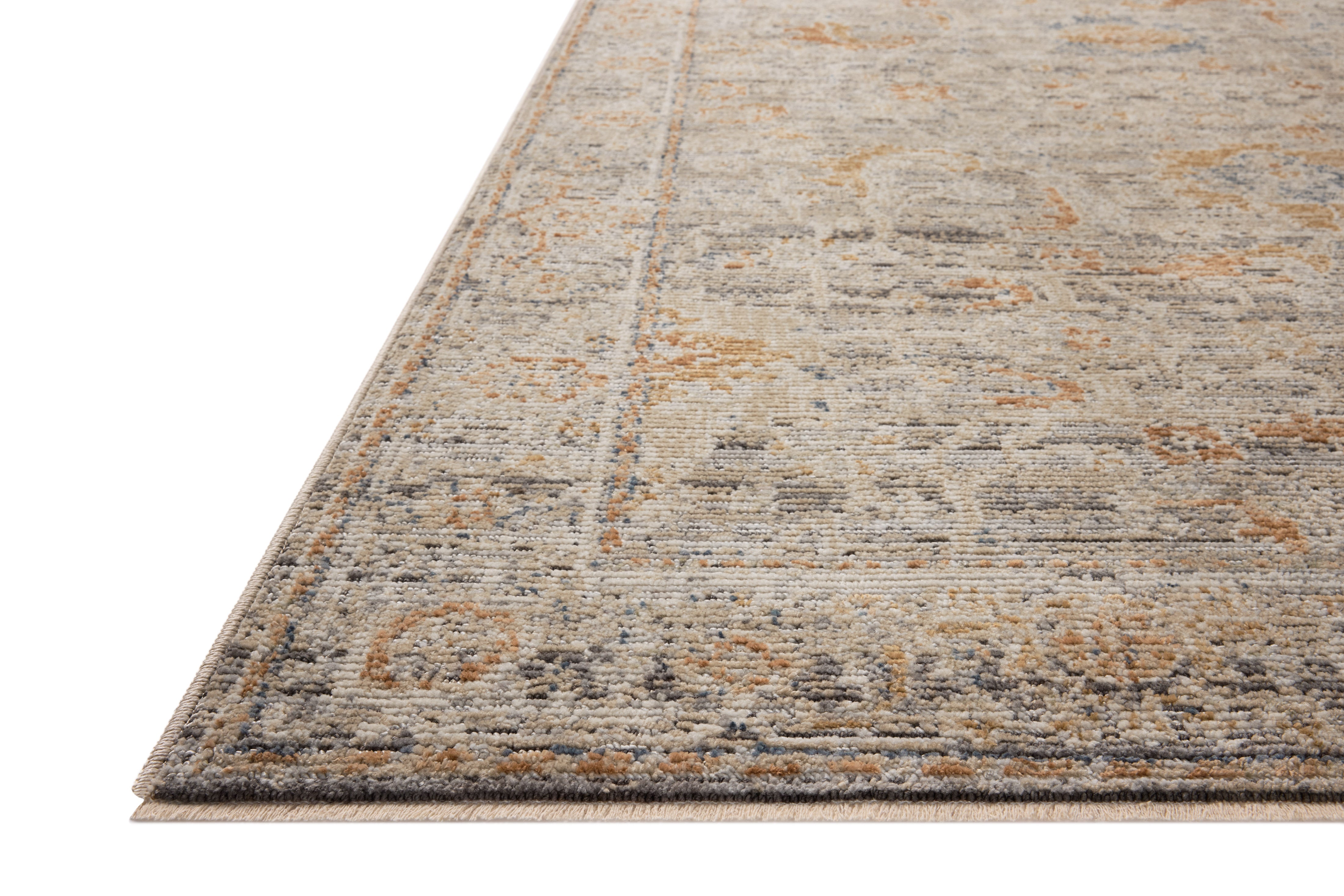Loloi Milena MLE?05 charcoal and apricot vintage?style area rug with warm accents and classic design