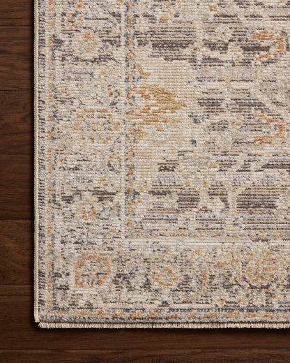Loloi Milena MLE?05 charcoal and apricot vintage?style area rug with warm accents and classic design