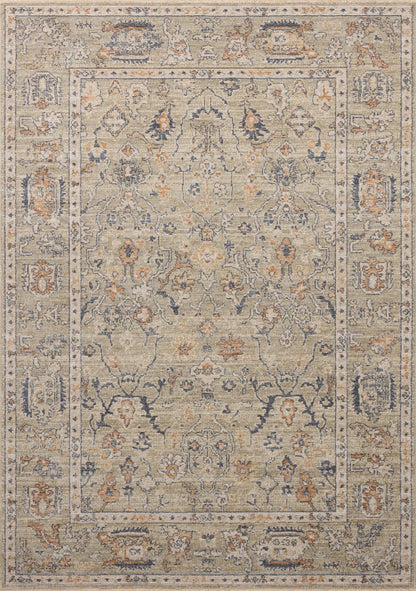 Loloi Milena MLE-06 sage multi-color vintage area rug with layered pattern and muted accent tones