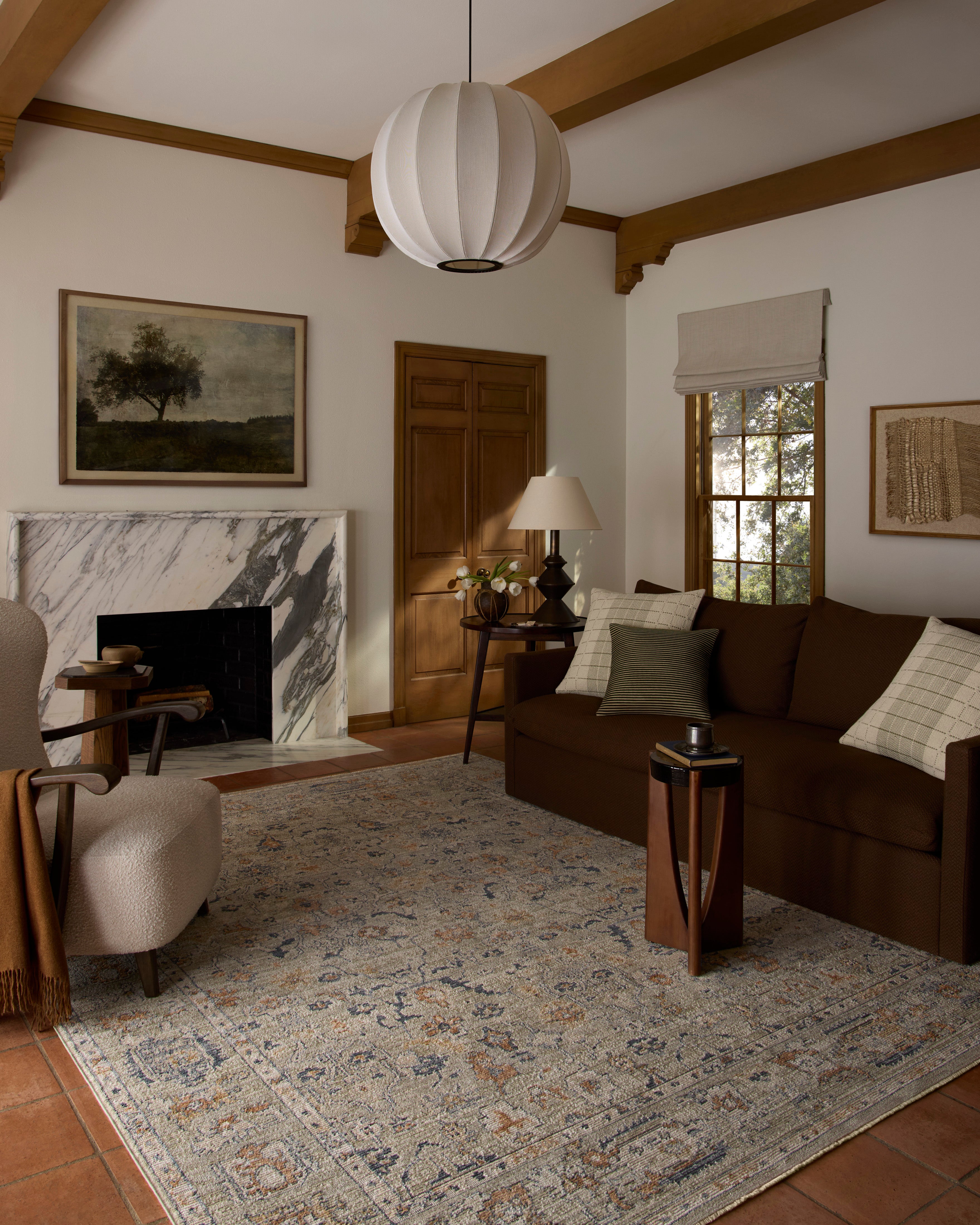 Loloi Milena MLE?06 sage multi?color vintage area rug with layered pattern and muted accent tones