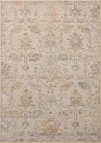Loloi Milena MLE-07 ivory and granite vintage area rug with subtle contrast and traditional motif