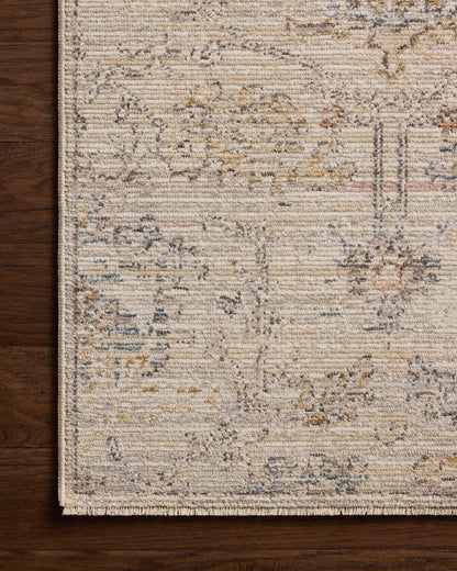Loloi Milena MLE?07 ivory and granite vintage area rug with subtle contrast and traditional motif