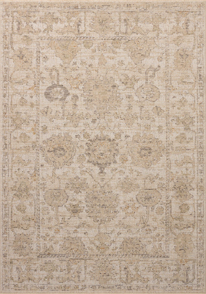 Loloi Milena MLE-08 ivory and sand vintage-inspired area rug with soft neutral tones and textured pattern
