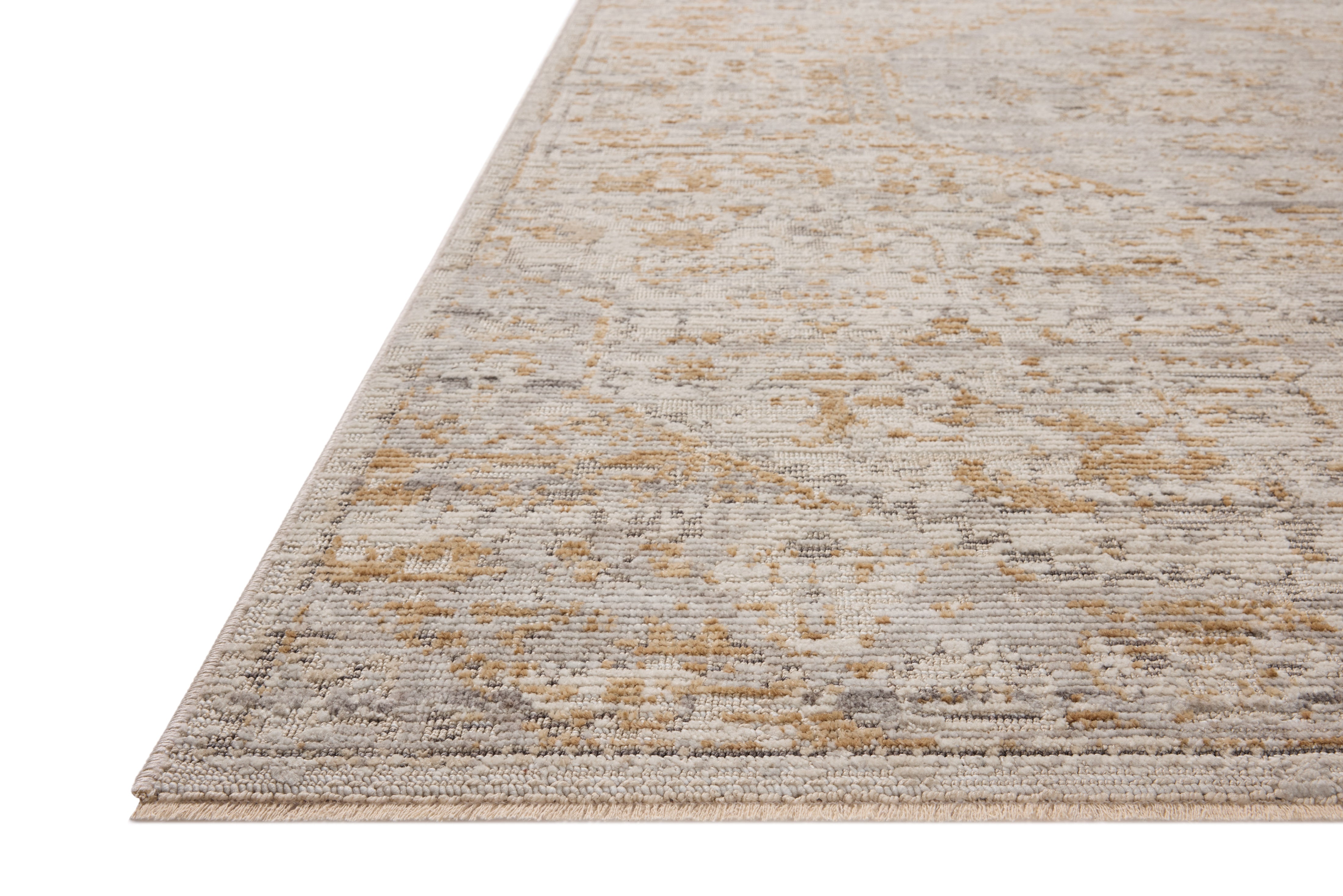 Loloi Milena MLE?09 ivory and ochre vintage area rug with warm accents and classic decorative pattern