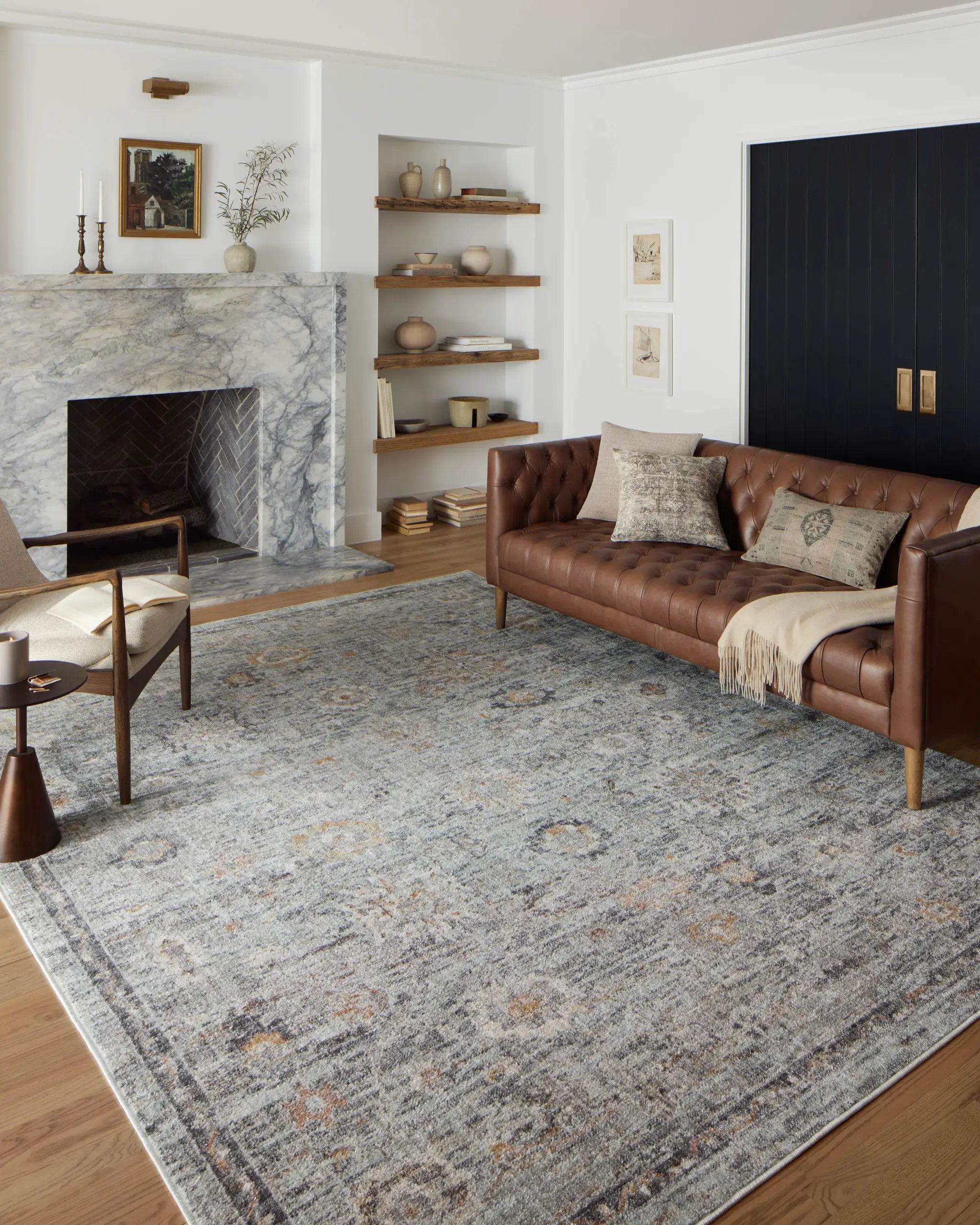 Monroe MON-04 Sky / Gold Area Rug by Loloi