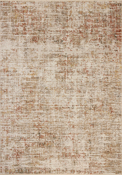 A power-loomed polyester and polypropylene area rug with graphic flair in warm natural and glowing sunset tones, the Nellie NEL-02 Natural / Sunset Area Rug anchors any room