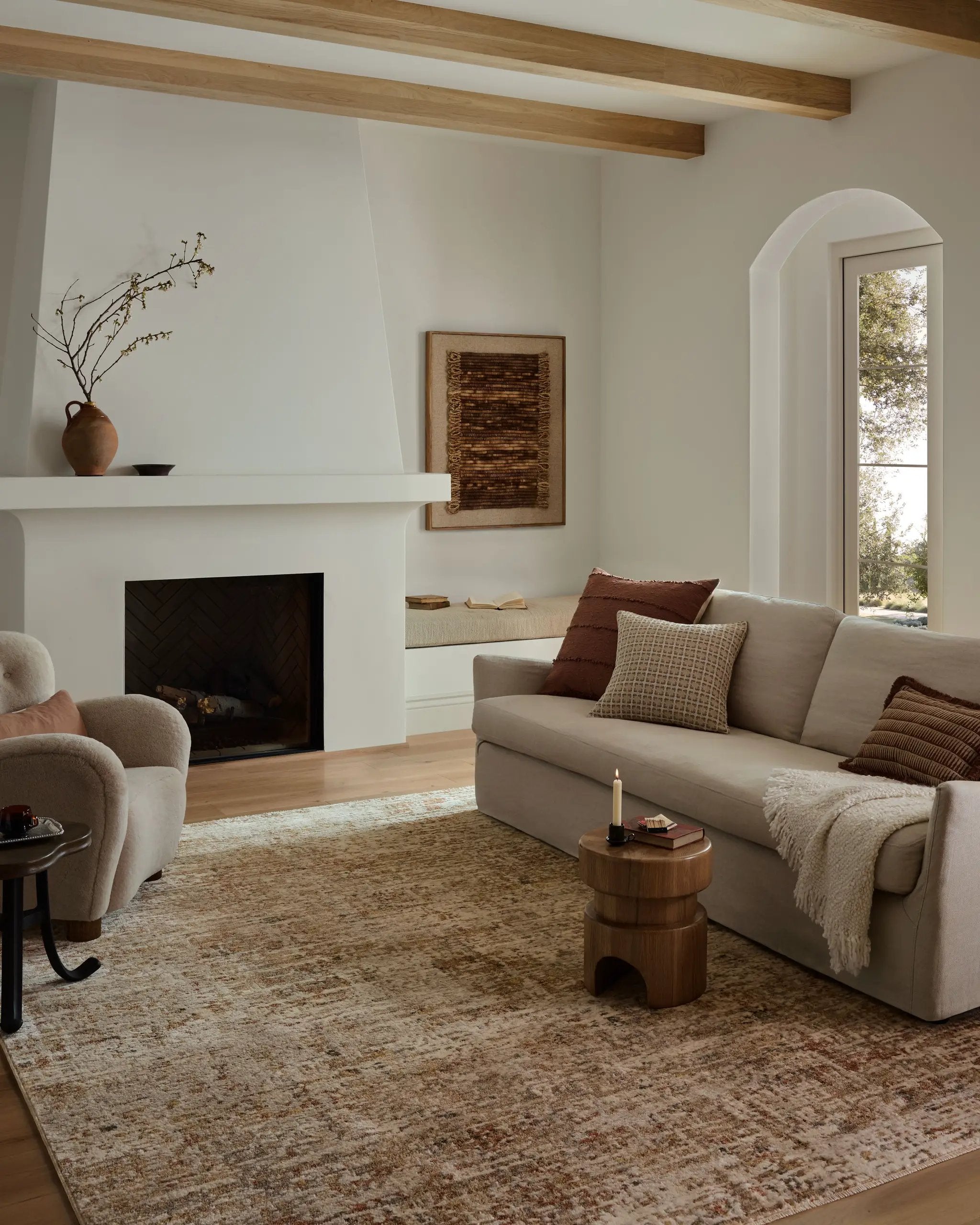 Nellie NEL-02 Natural / Sunset Area Rug by Loloi
