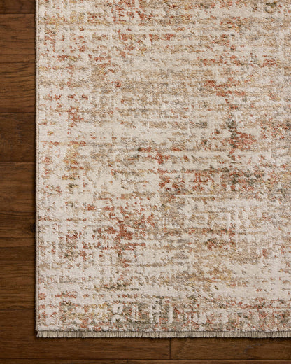 A power-loomed polyester and polypropylene area rug with graphic flair in warm natural and glowing sunset tones, the Nellie NEL-02 Natural / Sunset Area Rug anchors any room