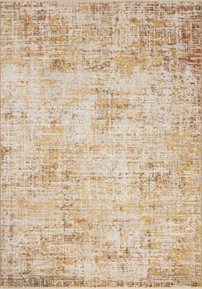 The Nellie NEL-02 Sunset / Pebble Area Rug pairs glowing sunset and subtle pebble tones and graphic patterns in a power-loomed polyester and polypropylene area rug