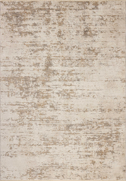 Designed with graphic artistry in gentle dove and warm natural hues, the Nellie NEL-05 Dove / Natural Area Rug is a power-loomed polyester and polypropylene area rug that stands out