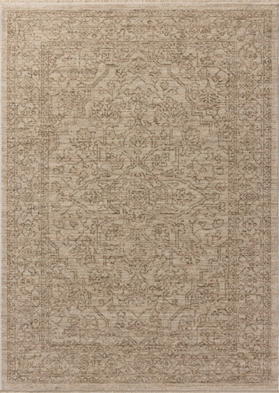 The Newman NEW-01 Taupe / Bone Area Rug transforms any space with versatile taupe and bone tones and vintage and distressed design in a power-loomed polyester area rug
