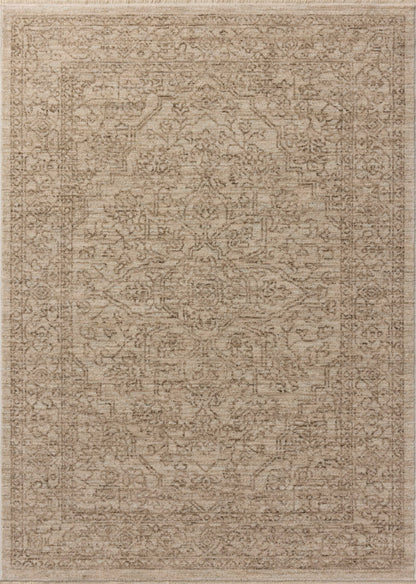 The Newman NEW-01 Taupe / Bone Area Rug transforms any space with versatile taupe and bone tones and vintage and distressed design in a power-loomed polyester area rug