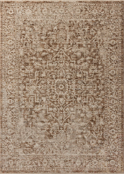 A power-loomed polyester area rug in grounded bark and warm natural tones with vintage and distressed motifs, the Newman NEW-02 Bark / Natural Area Rug grounds your room beautifully