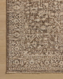 The Newman NEW-02 Dark Taupe / Natural Area Rug is a power-loomed polyester area rug that radiates dark taupe and warm natural charm and vintage and distressed elegance