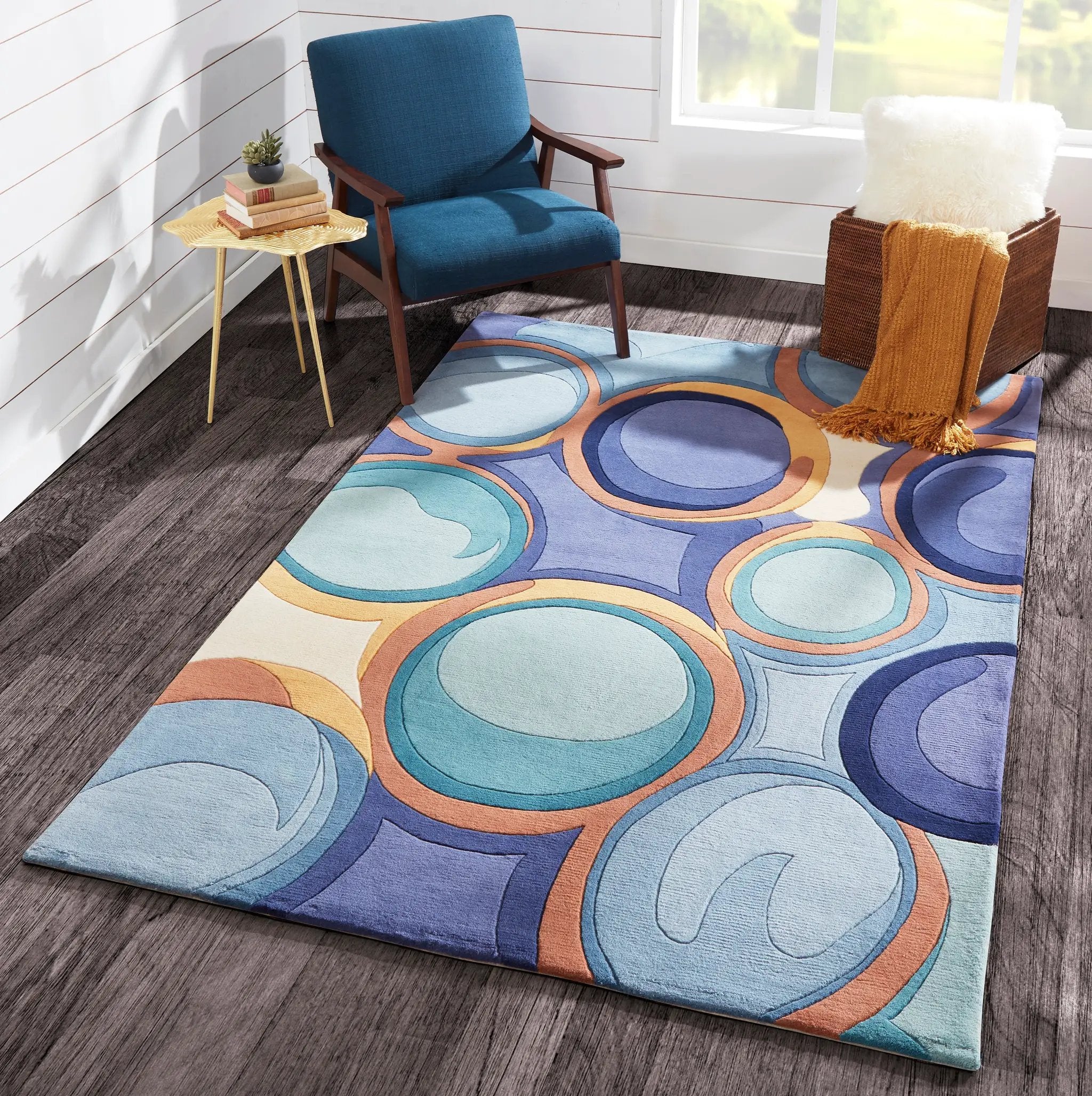 New Wave NW133 Blue Area Rug by Momeni
