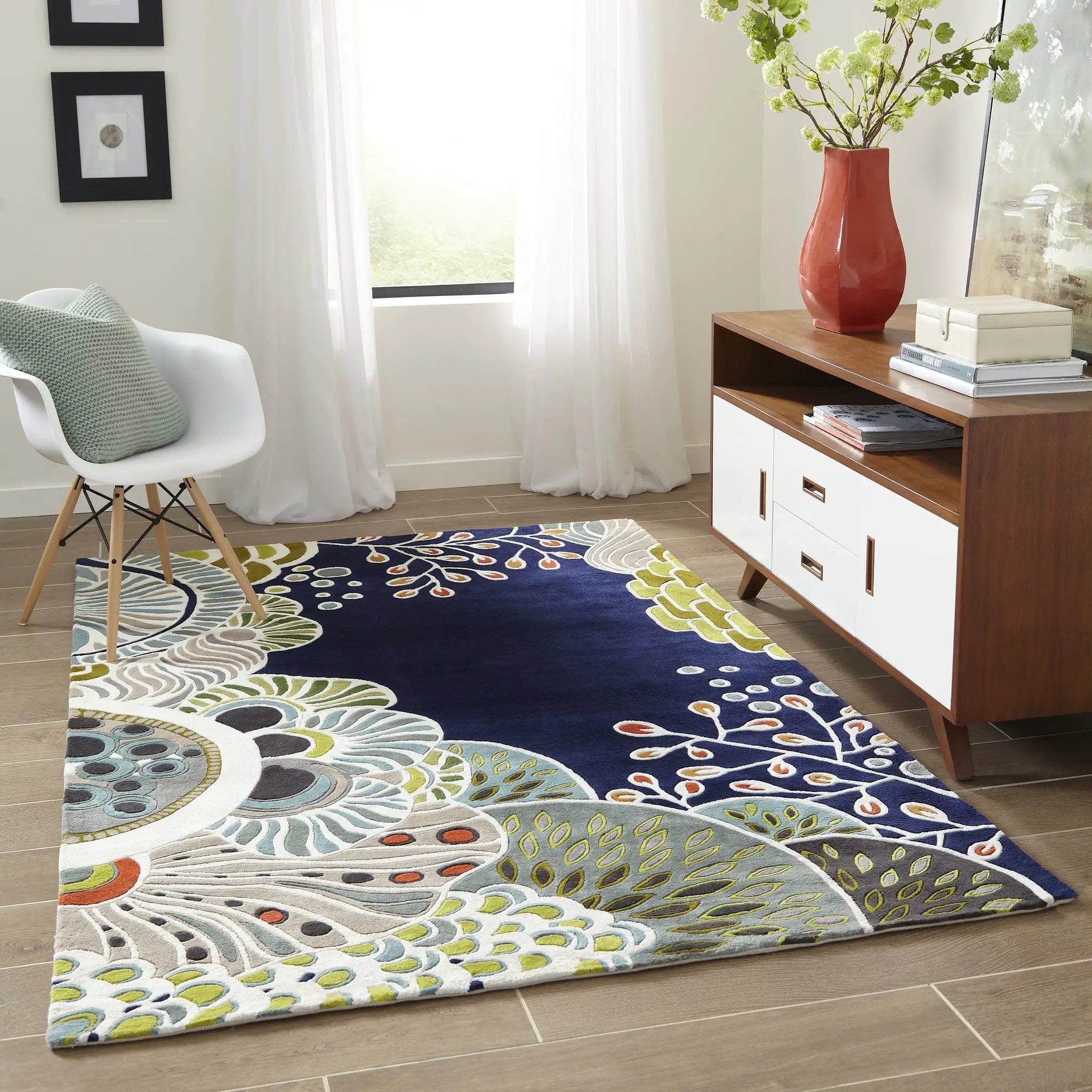 New Wave NW146 Navy Area Rug by Momeni