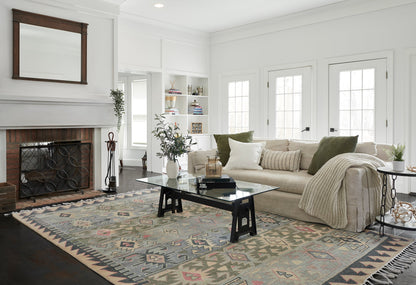Momeni Nomad NOM-1 Blue Hand Knotted Area Rug