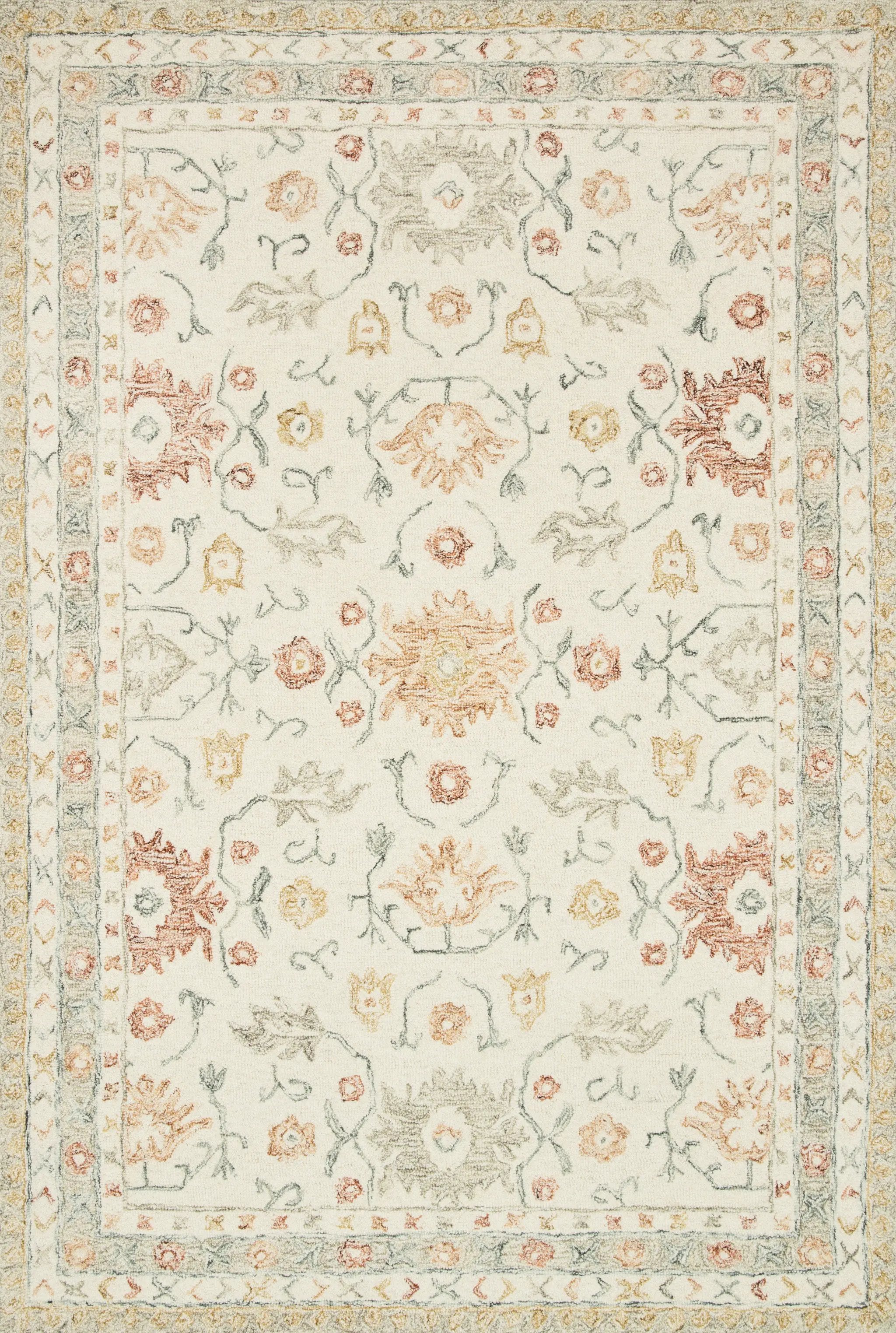 Norabel NOR-03 Ivory / Rust Area Rug by Loloi
